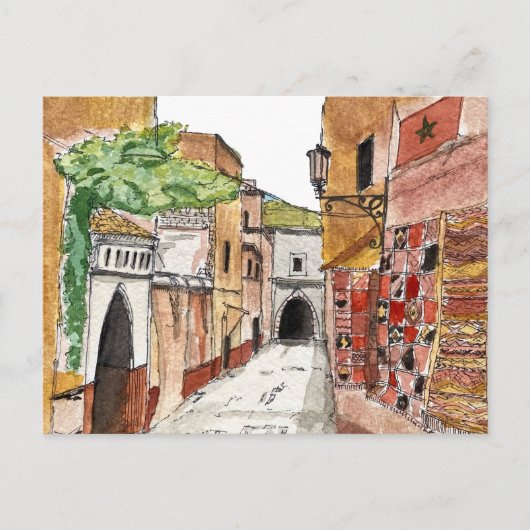 Carte Postale couleur rouge maroc (Devant)