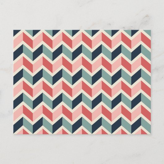 Carte Postale Couleur rouge vert Chevron Motif de conception géo (Devant)
