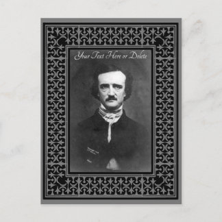 Carte Postale Couleur/Texte Edgar Allen Poe Bordure Vintage