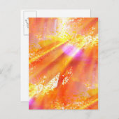Carte Postale couleur transparente art arrière - plan jaune, ora (Devant / Derrière)