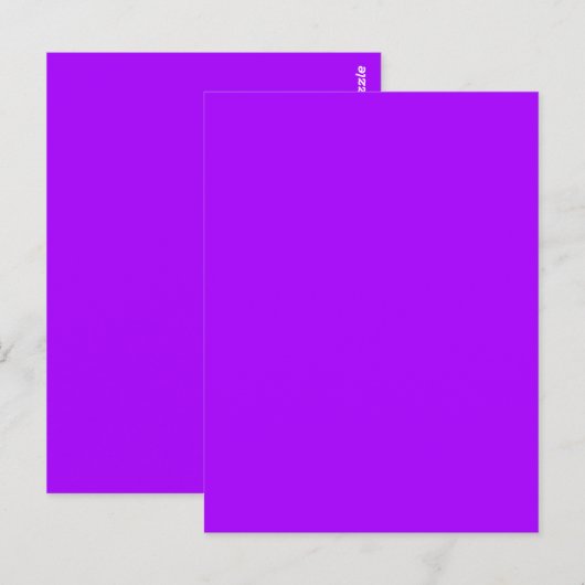 Carte Postale Couleur Uni Violet Psychédélique Électrique (Devant / Derrière)