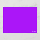 Carte Postale Couleur Uni Violet Psychédélique Électrique (Dos)
