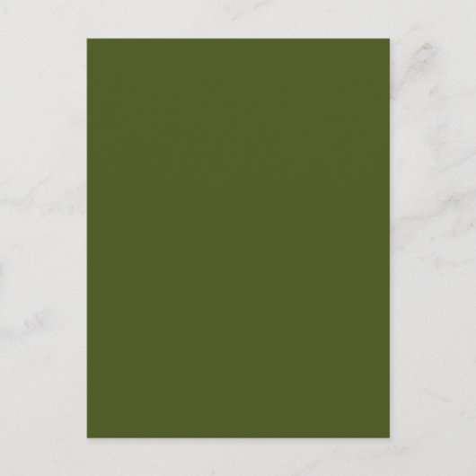 Carte Postale Couleur verte d'olive Personnaliser (Devant)