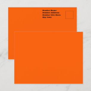 Carte Postale Couleur vive Vrai Orange