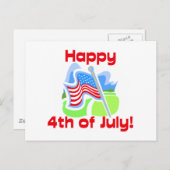 Carte Postale Couleurs 4 juillet Joyeuses (Devant / Derrière)