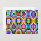 Carte Postale Couleurs abstraites funky (Devant / Derrière)