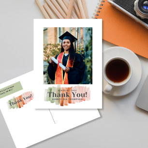 Carte Postale Couleurs Aquarelle Remerciements de Diplômé