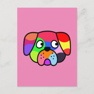 Carte Postale Couleurs arc-en-ciel Animaux de compagnie amusant 