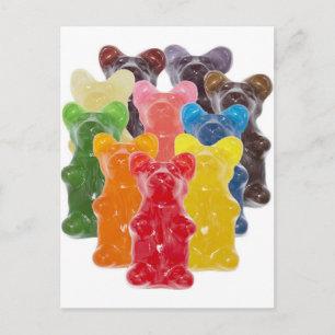 Carte Postale couleurs arc-en-ciel bonbon amant guman ours