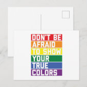 Carte Postale Couleurs arc-en-ciel LGBTQ | Idée cadeau mois fier (Devant / Derrière)