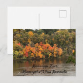 Carte Postale Couleurs automnales Mississippi Rivière Minneapoli (Devant / Derrière)