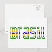 Carte Postale Couleurs Brasil Drapeau ! (Devant / Derrière)