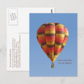 Carte Postale Couleurs Chaudes Chaud Air Ballotte (Devant / Derrière)