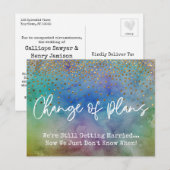 Carte Postale Couleurs Confetti Changement de plan Reporté Maria (Devant / Derrière)