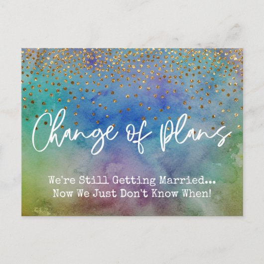 Carte Postale Couleurs Confetti Changement de plan Reporté Maria (Devant)
