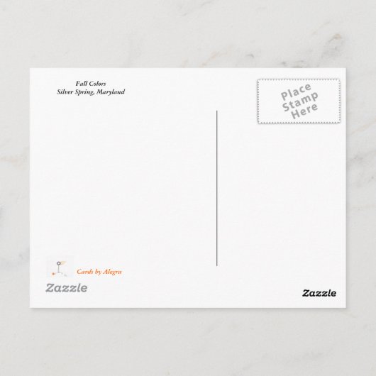 Carte Postale Couleurs de chute (Dos)