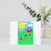 Carte Postale Couleurs de conception bleue - Ajoutez votre propr (Debout devant)