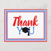 Carte Postale Couleurs de l'école Merci rouge blanc et bleu (Devant)