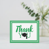 Carte Postale Couleurs de l'école Merci vert et blanc (Debout devant)