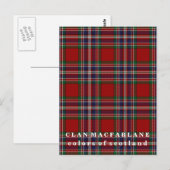 Carte Postale Couleurs de l'Écosse Clan MacFarlane Tartan (Devant / Derrière)