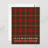 Carte Postale Couleurs de l'Écosse Clan MacGregor Tartan (Devant / Derrière)