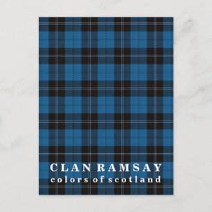 Carte Postale Couleurs de l'Ecosse Clan Ramsay Blue Hunting Tart
