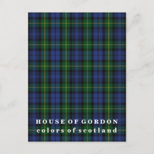 Carte Postale Couleurs de l'Écosse Tartan de la Maison de Gordon