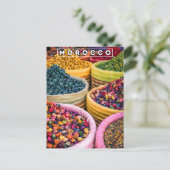 Carte Postale Couleurs De Marrakech Rouge Médina Épices Magasin (Debout devant)