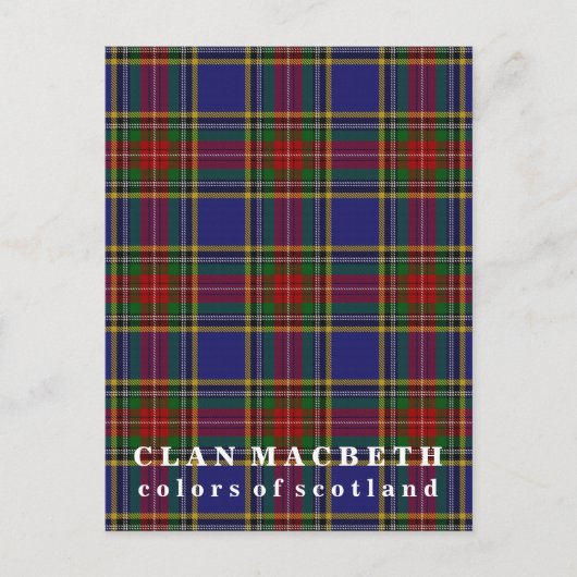 Carte Postale Couleurs d'Ecosse Clan MacBeth Tartan (Devant)