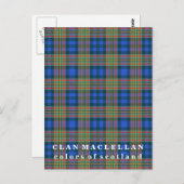 Carte Postale Couleurs d'Ecosse Clan MacLellan Tartan (Devant / Derrière)