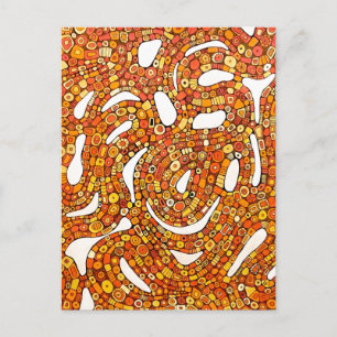 Carte Postale Couleurs des années 70 Rouge Orange Jaune Design A