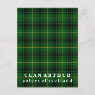 Carte Postale Couleurs du clan écossais Arthur Tartan