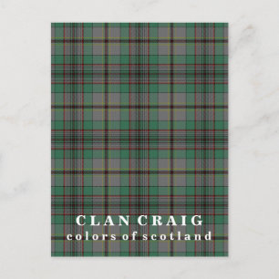 Carte Postale Couleurs du clan écossais Craig Tartan