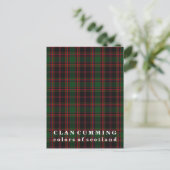 Carte Postale Couleurs du clan écossais Cumming Tartan (Debout devant)