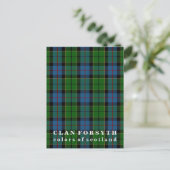 Carte Postale Couleurs du clan écossais Forsyth Tartan (Debout devant)