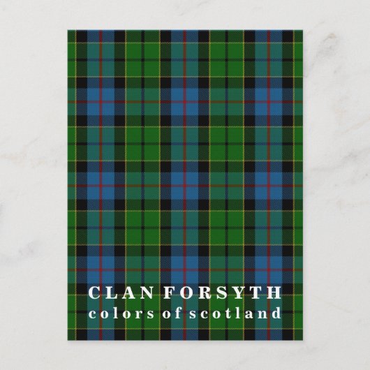 Carte Postale Couleurs du clan écossais Forsyth Tartan (Devant)