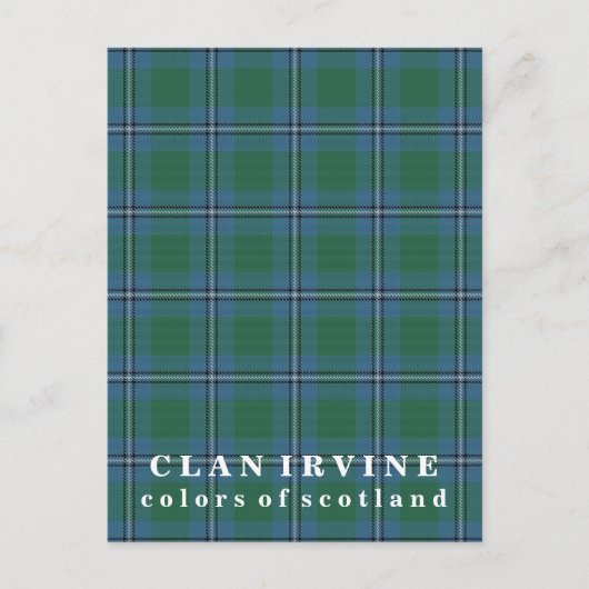Carte Postale Couleurs du clan écossais Irvine Tartan (Devant)