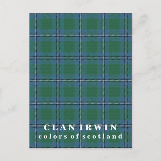 Carte Postale Couleurs du clan écossais Irwin Tartan (Devant)