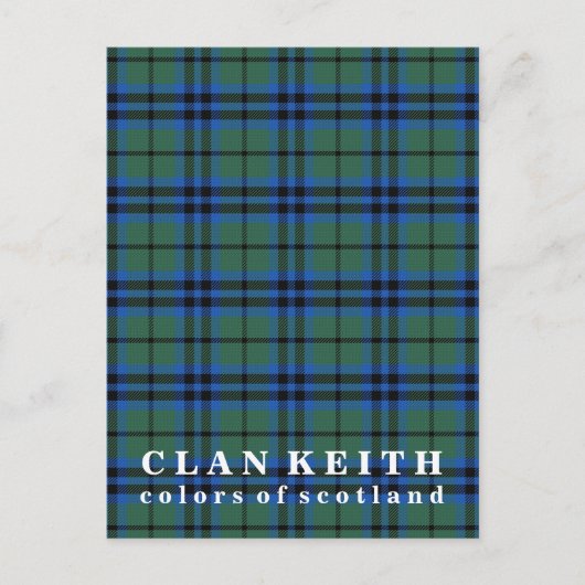Carte Postale Couleurs du clan écossais Keith Tartan (Devant)