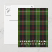 Carte Postale Couleurs du clan écossais MacDiarmid Tartan (Devant / Derrière)