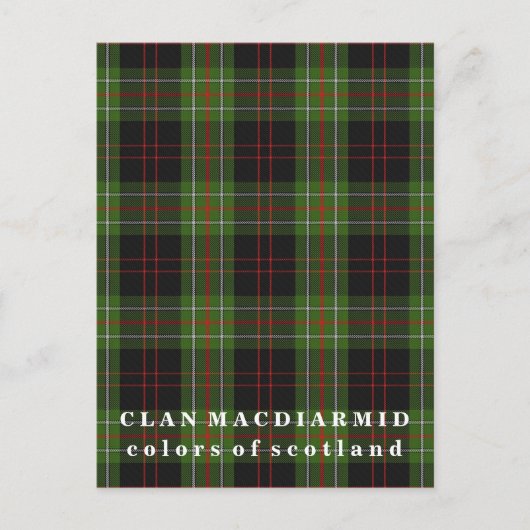 Carte Postale Couleurs du clan écossais MacDiarmid Tartan (Devant)