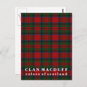Carte Postale Couleurs du clan écossais MacDuff Tartan (Devant / Derrière)