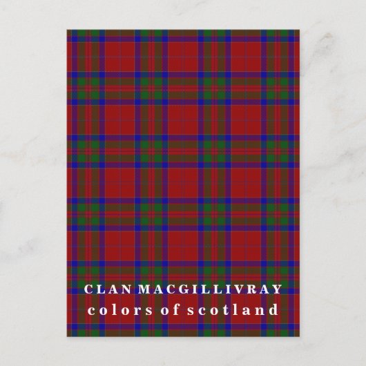 Carte Postale Couleurs du Clan écossais MacGillivray Tartan (Devant)