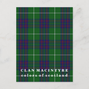 Carte Postale Couleurs du Clan écossais MacIntyre Tartan