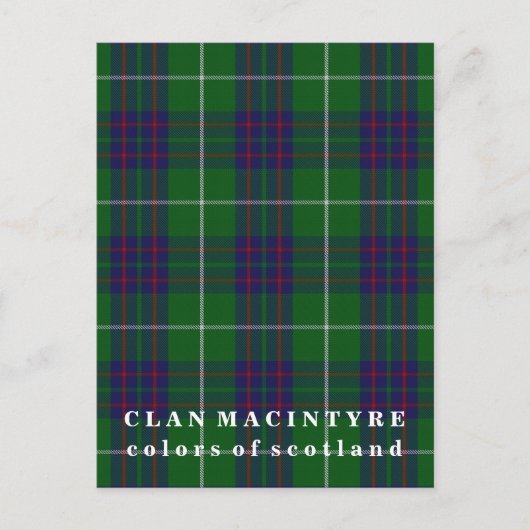 Carte Postale Couleurs du Clan écossais MacIntyre Tartan (Devant)