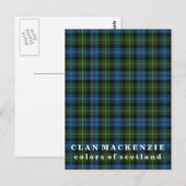 Carte Postale Couleurs du clan écossais MacKenzie Tartan (Devant / Derrière)