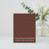 Carte Postale Couleurs du Clan écossais MacKintosh Tartan (Debout devant)