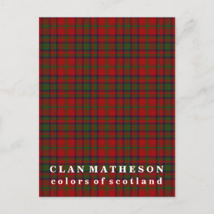 Carte Postale Couleurs du clan écossais Matheson Tartan