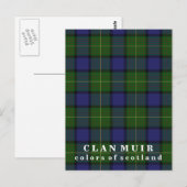 Carte Postale Couleurs du clan écossais Muir Tartan (Devant / Derrière)