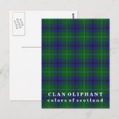 Carte Postale Couleurs du clan écossais Oliphant Tartan (Devant / Derrière)